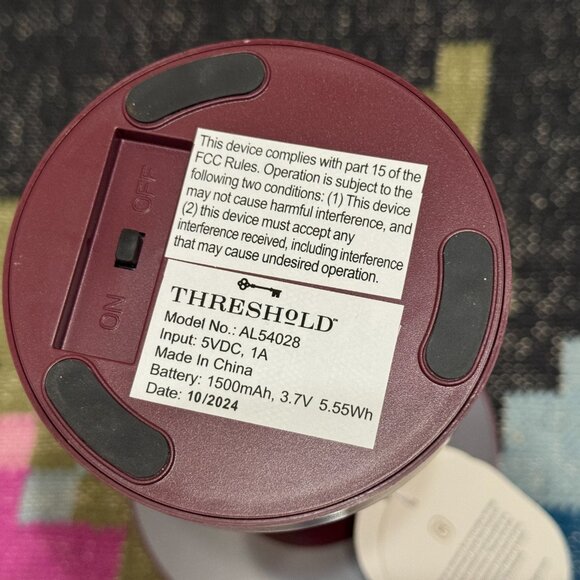 Threshold™ Solar and Rechargeable USB LED Outdoor Table Lamp, Maroon - Picture 8 of 13